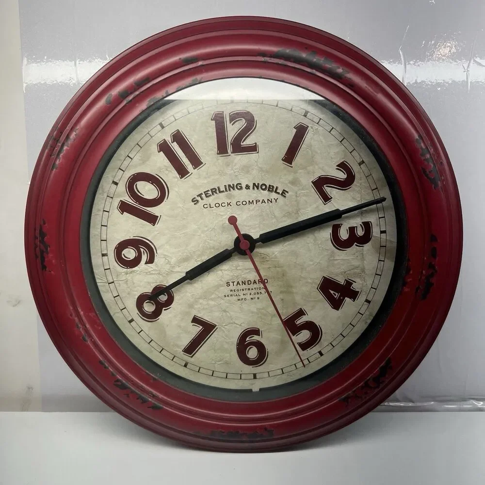 Vintage Sterling &Noble Clock Company Maroon Standard Rustic #2,055,757 MFG. #9